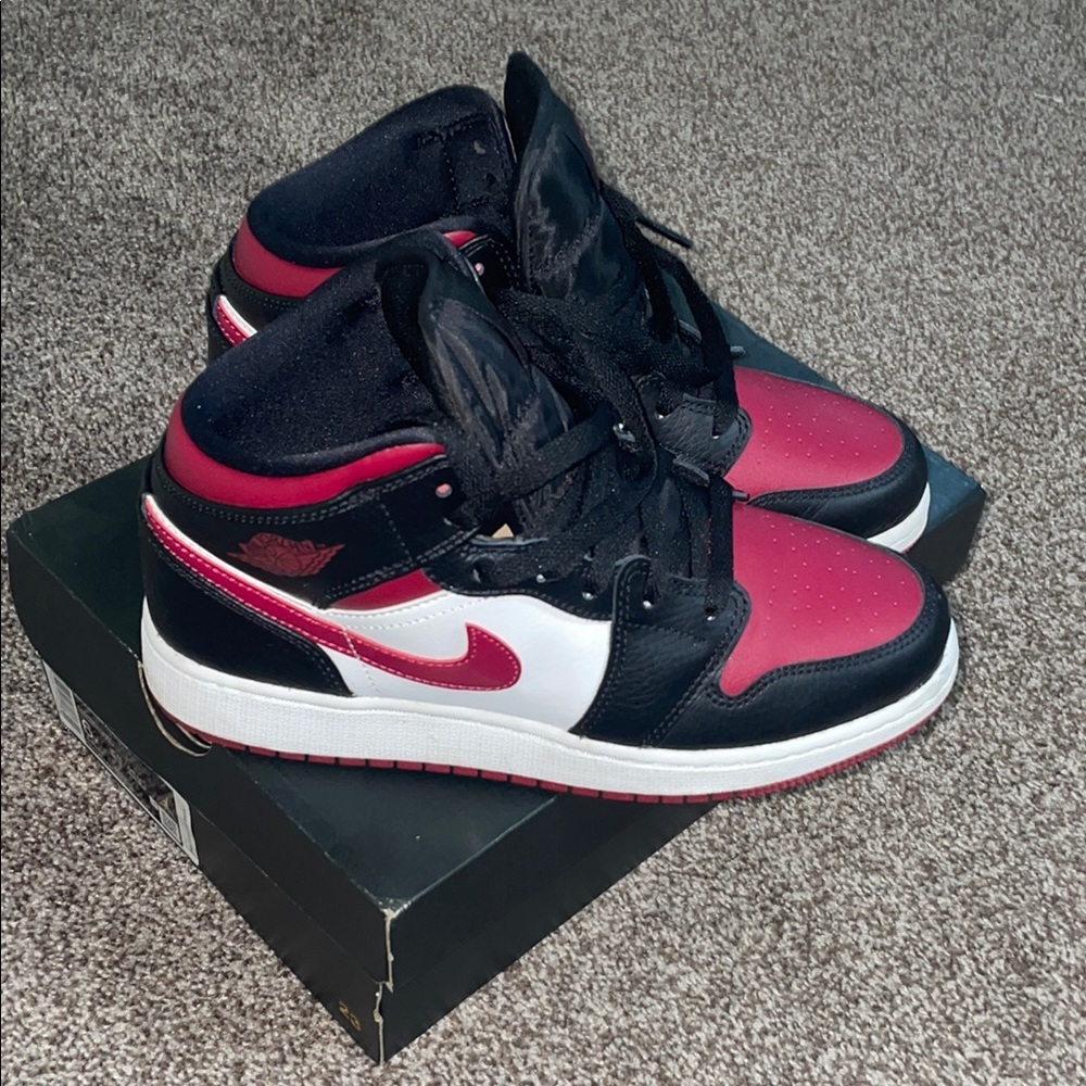 Jordan Women's Sneakers - Black, NOBLE RED , and White